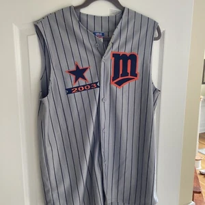 Latrell sports Gray Pinstripe Sleeveless Shirt #10 size L made in USA EX - Picture 1 of 5