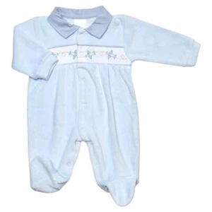 BABY BOY BLUE BABYGROW ROMPERS SLEEPSUIT SMOCKED PLANES DESIGN BOYS 0-6 MONTHS - Picture 1 of 2