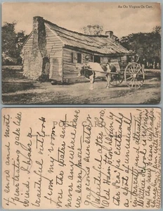 AN OLE VIRGINIA OX CART ANTIQUE POSTCARD - Picture 1 of 1