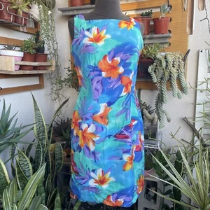 Vintage KC Spencer Sheath Dress Women Size Size 4 Multi Color Floral Sleeveless - Picture 1 of 12