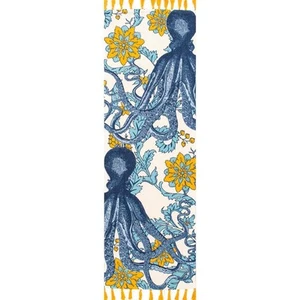Thomas Paul Contemporary Floral Octopus Multi 3 ft. x 8 ft. Runner Rug - Picture 1 of 6