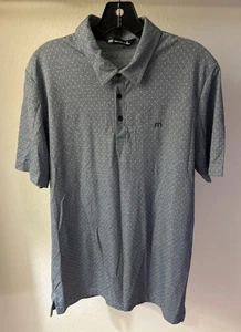 Camisa Polo Travis Mathew Para Hombre MEDIANA Azul Pima Mezcla Algodón Rendimiento - Imagen 1 de 7