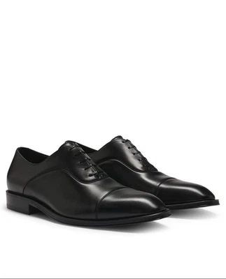 HUGO BOSS Toecap Oxford Shoes UK 11 Black Men’s Shoes £350 Made In Italy 11uk - Image 1 of 4
