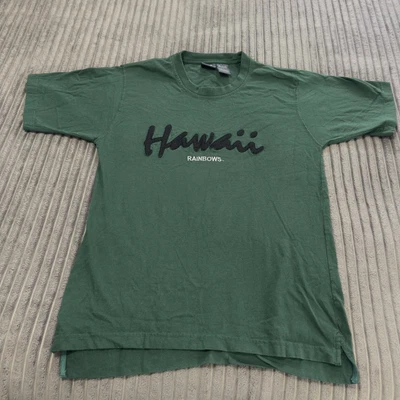 Camiseta Hawaii Rainbows Warriors Para Hombre M Verde UH Manga Corta Algodón Activo Foto 1 de 4