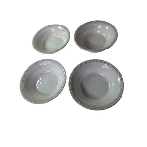 Pier 1 Spice Route All White Perlenrand Strukturiert Melamin Müslischale 4er Set - Bild 1 von 10