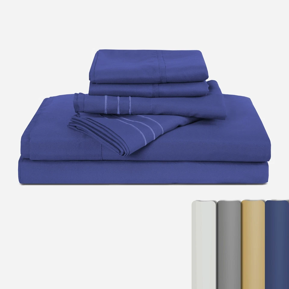 1800 Series 6-Piece Bed Sheet Set Soft Deep Pocket Twin King Queen Full Sheets - Image 1 of 1