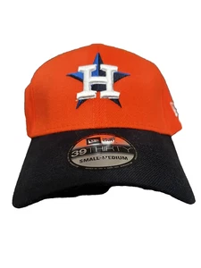 New Era 39 Thirty Small - Medium MLB Houston Astros Alternate Fitted Hat Orange - Picture 1 of 10