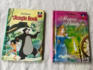 2 Vintage Disney Bücher Dschungelbuch & Dornröschen Grolier Hardcover Posten - Bild 1 von 6