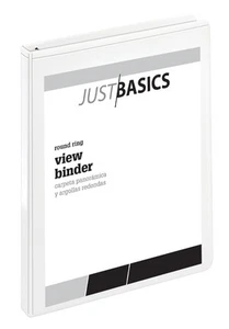 ***CAJA DE 12*** Carpetas de 3 anillas, anillos redondos de 1/2", blancas. Nuevo en caja - Imagen 1 de 5