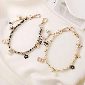 Leather Phone Charms Chain Wrist Style Anti Fall Phone Rope Phone - Photo 1 sur 13