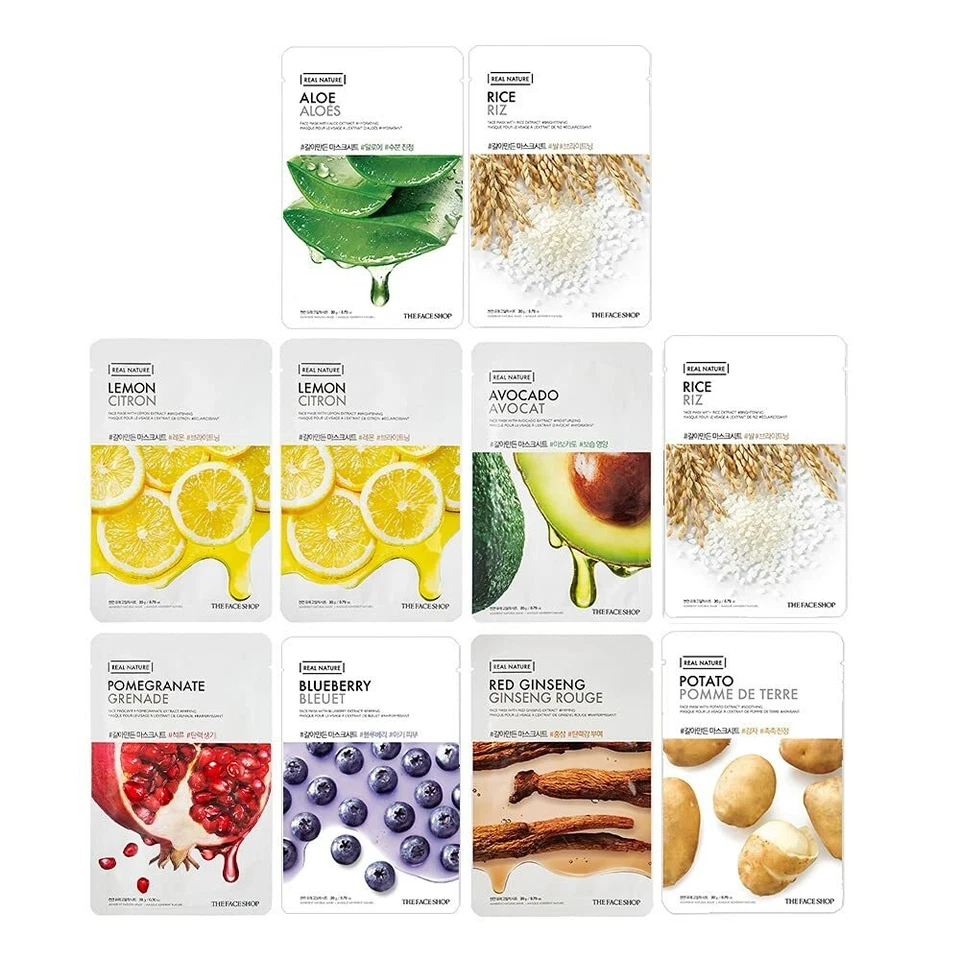 The Face Shop Unisex Combination Skin Mask Sheet Combo 20gm (Pack of 10). - Image 1 of 3