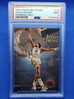 1996 Topps Stars JULIUS ERVING Members Only PSA 9 card PHILADELPHIA 76ers #115 - Image 1 of 3