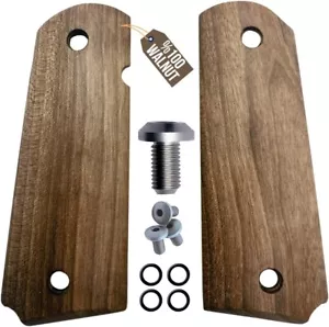 Zib Griffe Nussbaum Serie Holz 1911 Griffe, USA Logo & Schrauben enthalten volle Größe - Bild 1 von 7