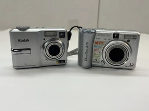 Canon Powershot A75 3.2 MP & Kodak Easy Share C633 Silver Digital Cameras - Picture 1 of 15