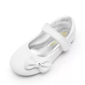 Girls Mary Jane Dress Shoes Side Bow Ballerina Flat for Wedding Party Walking... - Picture 1 of 6