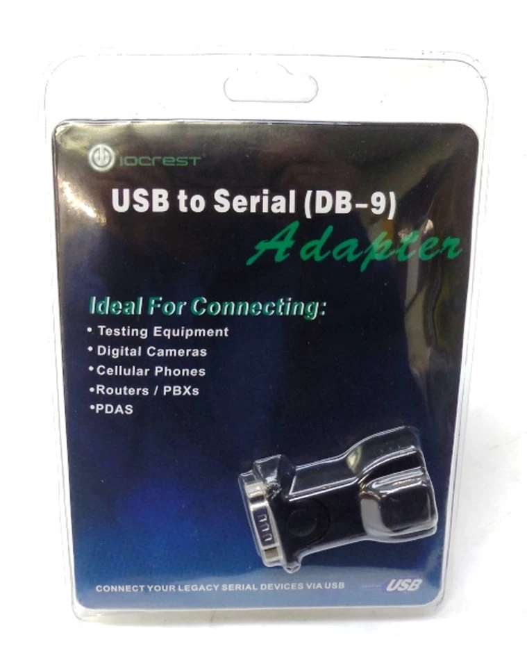 IOCREST USB TO SERIAL (DB-9) ADAPTER CONVERTER SY-USB-S, 9 PIN - Image 1 of 4