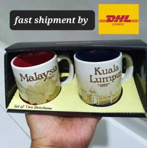 Juego de dos tazas de café Starbucks Kuala Lumpur y Malasia Demitasse de 3 oz - DHL - Imagen 1 de 6