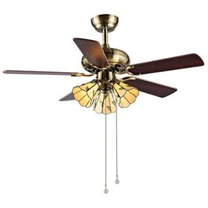 GOOSENECK ASG Ceiling Fan Lights 5 Blades Drawstring Control Chandelier