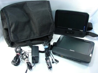 Philips Dual Screen Portable DVD Player  PET 7402/37 7" Screen w/Carrying Bag - Image 1 of 4