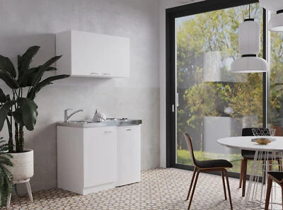 Küche Miniküche Singleküche Küchenzeile Pantry Weiß Levin 100 cm Respekta - Bild 1 von 4