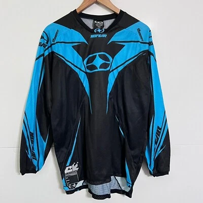 Vintage 00S No Fear Elektron Mens Motocross Jersey Size S Black Blue Petit - Image 1 of 4