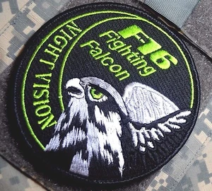 General Dynamics F-16 FIGHTING FALCON vêlkrö SWIRL INSIGNIA PATCH: Night Vision - Picture 1 of 12