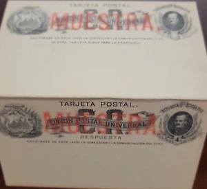 P) 1883 COSTA RICA, SPECIMEN, PRESIDENT PROSPERO FERNANDEZ, BLACK POSTAL STARION - Picture 1 of 1