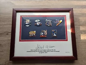 Hank Aaron Signed Limited Edition Pin Set #479 / 715 - Atlanta Braves ! NICE !! - Picture 1 of 4