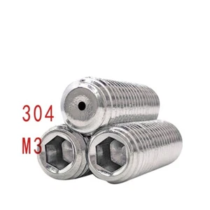 304SS M3 Hexagonal Enchufe Hueco Juego Tornillo DIN913 con Orificios para Roscar - Imagen 1 de 6