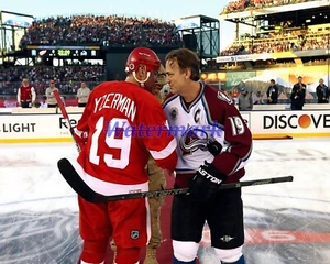 NHL Steve Yzerman Detroit Red Wings Joe Sakic Colorado Avalanche 8 X 10 Photo - Picture 1 of 1