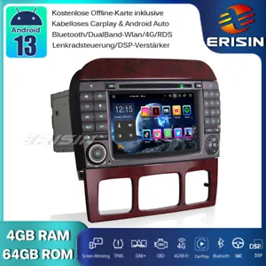 64GB DAB+Android 13 Autoradio GPS Navi CD CarPlay Mercedes S/CL Klasse W220 W215 - Bild 1 von 19