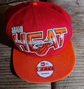 Miami Heat New Era 9Fifty Snapback Adjustable Hat Red/Orange