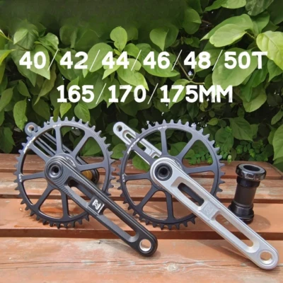 165/170/175mm Gravel Folding Road Bike Crank 40-48T Sprocket Integrated Crankset - Image 1 of 4