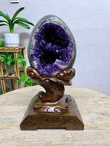Raro uovo di dinosauro ametista naturale superiore 26,4 libbre cristallo di quarzo minerale decorazione Reiki - Foto 1 di 7