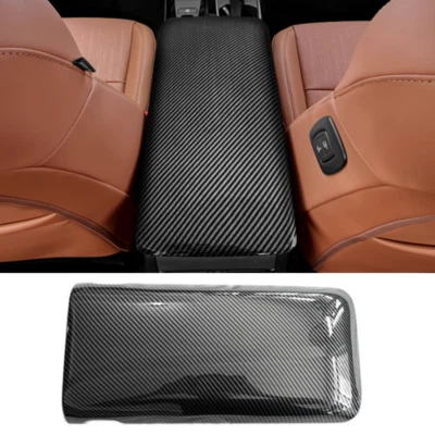 Cubierta de caja de almacenamiento de reposabrazos central de fibra de carbono para Toyota Crown 2023-2025 Foto 1 de 4