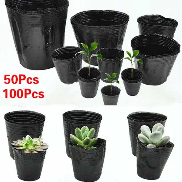 UK Home Nursery Pot Plant Tray Plastic Box Pouch Holder Raising Bag Garden - Image 1 of 4
