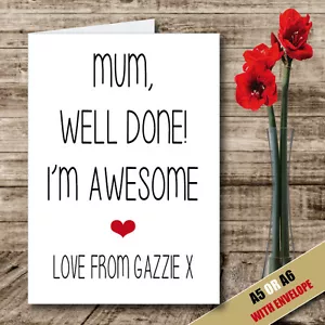 Personalised MOTHER'S DAY BIRTHDAY CARD Well Done Funny Novelty Mummy MUM 01 - Picture 1 of 1