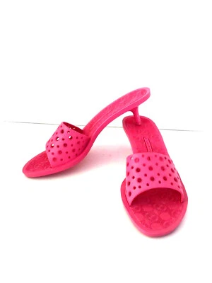 Sandalias de goma Studio Pollini 40 tacón de gatito fucsia Resort Wear Foto 1 de 4