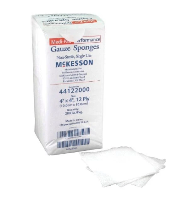 McKesson 44122000 12-Ply Gauze Sponge Pad - 10 Pack