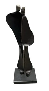 BORIS KRAMER SCULTURA ORIGINALE IN RAME "INCONTRI TRANQUILLI" 10” 757 - Foto 1 di 6