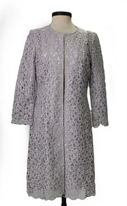 St John Knits 3/4 Sleeve Gita Guipure Lace Topper Size 8 Lavender NWT MSRP $1995 - Picture 1 of 3
