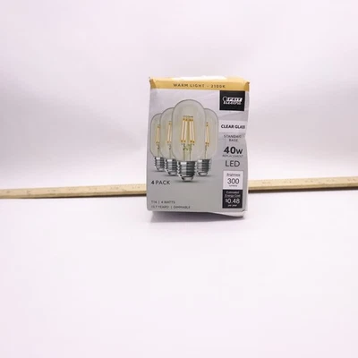 (4-Pk) Feit Electric T14 Dimmable Edison LED Light Bulb - Image 1 of 4