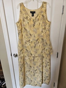 August Seide 100 % Seide gefüttert Blumen V-Ausschnitt ärmellos V-Ausschnitt Maxikleid - 14/44 - Bild 1 von 9