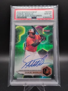 2023 Bowman's Best  Samuel Basallo #B23-SB Green Refractor AUTO /99 PSA 10 - Picture 1 of 2