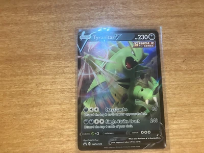 Pokemon Card Sword & Shield Black Star Promo SWSH109 Tyranitar V NM 2021 - Image 1 of 4