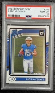 2024 Donruss Optic Rated Rookie Ladd McConkey #266 Gem Mt Gem💎 PSA 10 - Picture 1 of 6