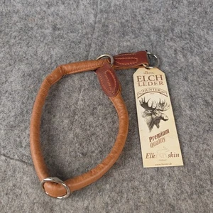 Hunter Elk Skin Dog Training Collar Cognac colour Premium Quality 50cm - Picture 1 of 6