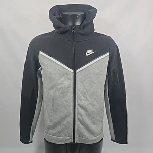 NIKE Tech Fleece Felpa con cappuccio e zip intera Junior Nero/Grigio CU9223-013 Nuova con etichette Bambini XL - Foto 1 di 23