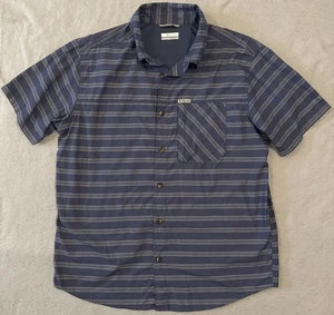 Camisa Columbia Hombre Grande Azul/Gris Rayas Ventilada Pesca Camping Senderismo Aire Libre - Imagen 1 de 14