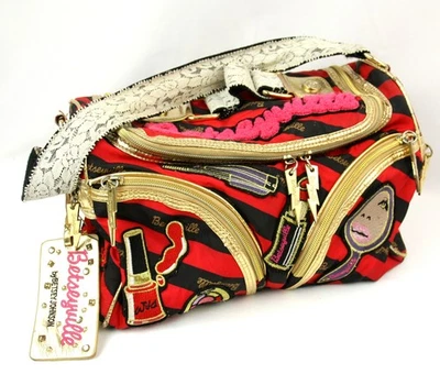 Betsey Johnson Betseyville Lápiz Labial Belleza Bolso de Hombro Bolso de Mano Bolso de Lona Foto 1 de 4